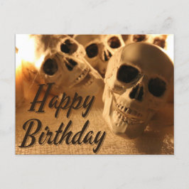 Halloween Birthday Skull Briefkaart