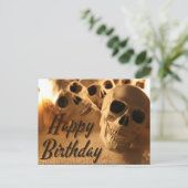 Halloween Birthday Skull Briefkaart (Staand voorkant)