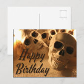 Halloween Birthday Skull Briefkaart (Voorkant / Achterkant)