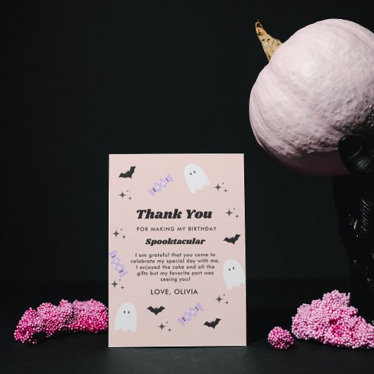 Halloween Birthday Spooktacular Dank je wel Bedankkaart
