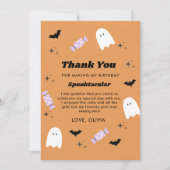 Halloween Birthday Spooktacular Dank je wel Bedankkaart (Voorkant)