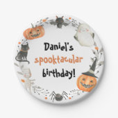 Halloween Birthday Spooktacular Paper Borden Papieren Bordje (Voorkant)