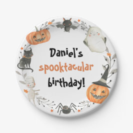 Halloween Birthday Spooktacular Paper Borden Papieren Bordje