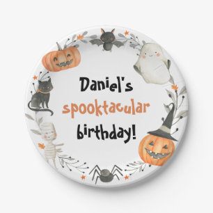 Halloween Birthday Spooktacular Paper Borden Papieren Bordje