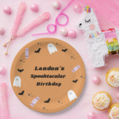 Halloween Birthday Spooktacular Papieren Bordje (Feest)