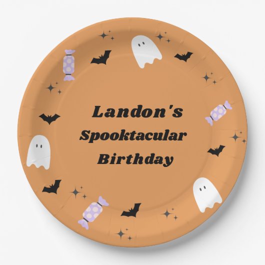Halloween Birthday Spooktacular Papieren Bordje (Voorkant)