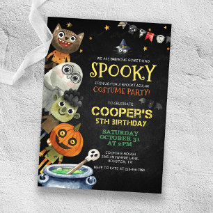 Halloween Birthday Spooky Costume Party Invitation Kaart