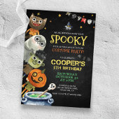 Halloween Birthday Spooky Costume Party Invitation Kaart