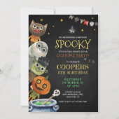Halloween Birthday Spooky Costume Party Invitation Kaart (Voorkant)