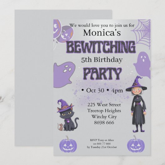 Halloween Birthday Uitnodiging (Voorkant / Achterkant)
