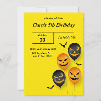 Halloween Birthday Uitnodiging