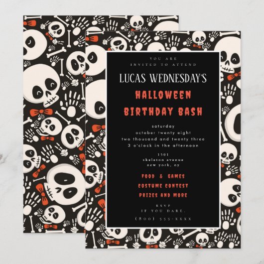 Halloween Birthday Uitnodiging (Voorkant / Achterkant)