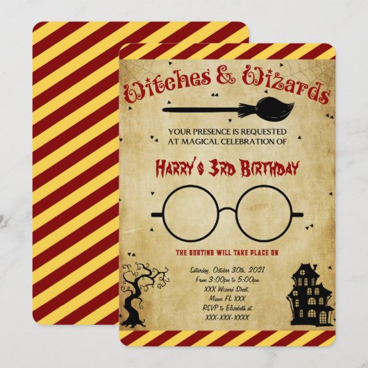 Halloween Birthday Uitnodiging (Voorkant / Achterkant)