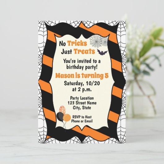 Halloween Birthday Uitnodiging (Staand voorkant)