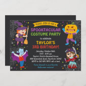 Halloween Birthday Uitnodiging, kostumefeest, kind Kaart (Voorkant / Achterkant)