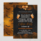 Halloween Birthday Uitnodiging met vleermuizen (Voorkant / Achterkant)