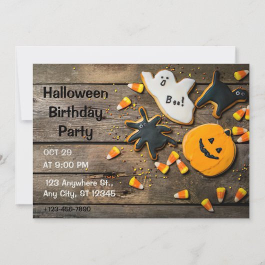 Halloween Birthday-uitnodigingen Kaart (Voorkant)