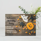Halloween Birthday-uitnodigingen Kaart (Staand voorkant)