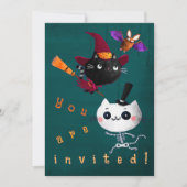 Halloween Birthday Witch Cats Bat Vampire Skeleton Kaart (Voorkant)