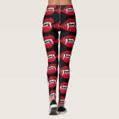 Halloween Bite Me Vampire Fangs and Lips Leggings (Achterkant)