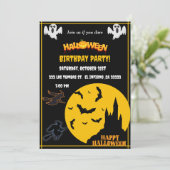 Halloween Bithday party Kaart (Staand voorkant)