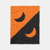 Halloween Black and Orange Polka Dots Fleece Deken (Voorkant)