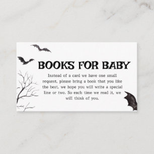 Halloween Black and White Bats Boeken voor Baby Informatiekaartje