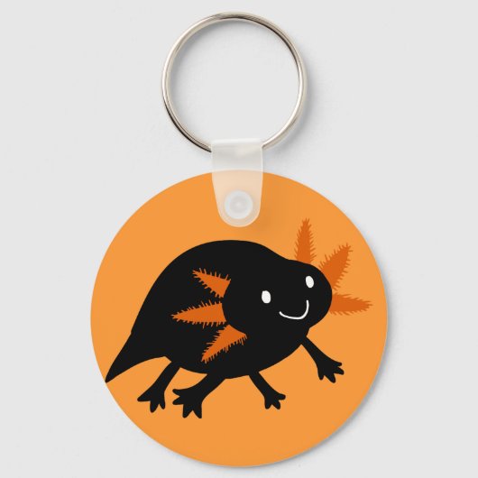 Halloween Black Axolotl Sleutelhanger (Voorkant)
