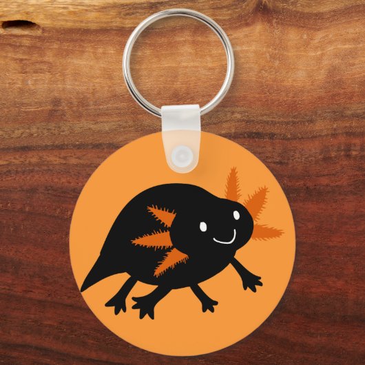 Halloween Black Axolotl Sleutelhanger (Voorkant)