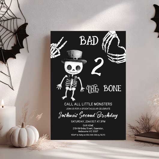 Halloween Black Bad Two De Botten 2e Verjaardag Kaart