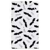 Halloween Black Bat Boo Spooky Pattern Klein Cadeauzakje (Achterkant)