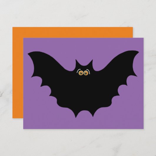 Halloween Black Bat Briefkaart (Voorkant / Achterkant)