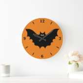 Halloween Black Bat Large Round Wall klok (Huis)