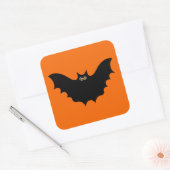 Halloween Black Bat Paars Schort Vierkante Sticker (Envelop)