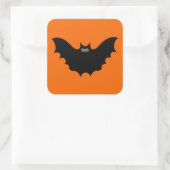 Halloween Black Bat Paars Schort Vierkante Sticker (Tas)