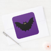 Halloween Black Bat Paars Schort Vierkante Sticker (Envelop)