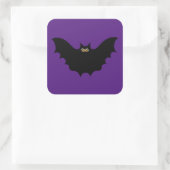 Halloween Black Bat Paars Schort Vierkante Sticker (Tas)