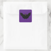 Halloween Black Bat Paars Schort Vierkante Sticker (Tas)