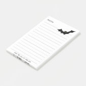 Halloween Black Bat Silhouette - witte noten Post-it® Notes (Schuin)