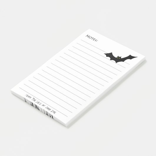 Halloween Black Bat Silhouette - witte noten Post-it® Notes (Schuin)