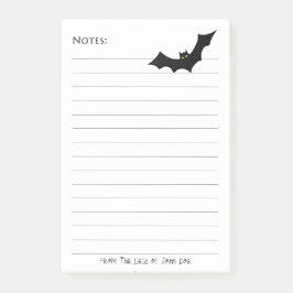 Halloween Black Bat Silhouette - witte noten Post-it® Notes