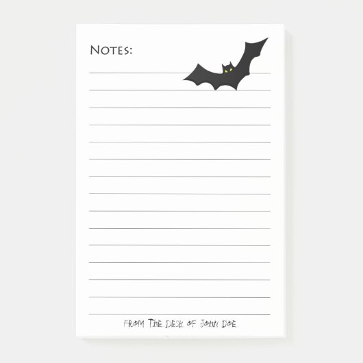 Halloween Black Bat Silhouette - witte noten Post-it® Notes (Voorkant)