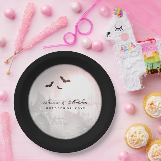 Halloween Black Bats Gothic Wedding Matching Bord (Feest)