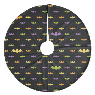 Halloween Black Bats Holiday Custom Retro Fleece Kerstboom Rok