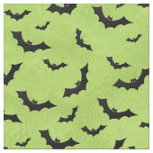 Halloween Black Bats Silhouettes Pattern on Green Stof (Close Up)