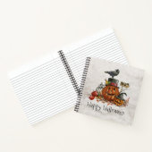 Halloween Black Bird en pompoenen | Notitieboek (Binnen)