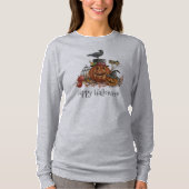  Halloween Black Bird Pumpkins Sleeve Shirt (Voorkant)