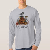  Halloween Black Bird Pumpkins Sleeve Shirt (Voorkant)