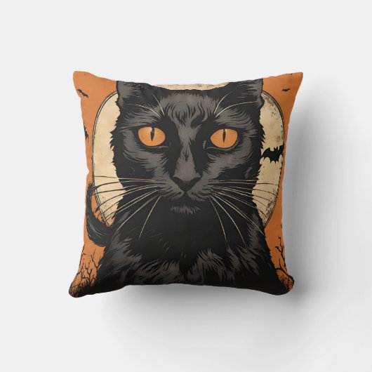 Halloween Black Cat 2024 Kussen (Achterkant)