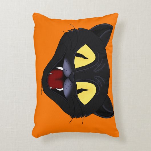 Halloween Black Cat Accent Kussen (Voorkant(Verticaal))
